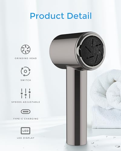 Amrnish ZYWH001 Electric Foot Callus Remover (With Dander Vacuum) Rechargeable Electric Callus Remover For Feet,Electric Pedicure Electric Foot File Kit,Professional Pedi Feet Care Tool thumb #6