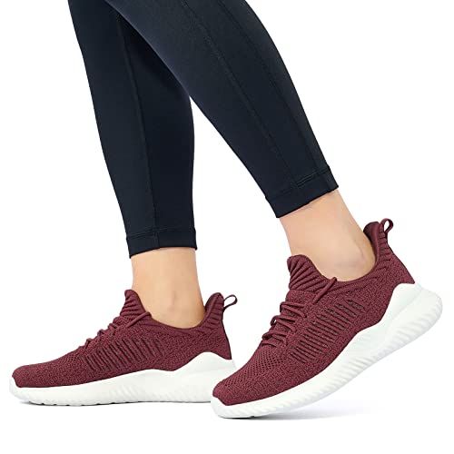 Image of Akk Womens Walking Shoes - Slip On Tennis Running Shoes Memory Foam Lightweight Work Sneakers for Indoor Outdoor Gym