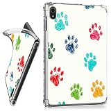 RWUTYTIUL for iPad Air 11" 7th/6th Gen (M3/M2) 2025/2024 Case, for iPad Air 5th/4th Gen 10.9" 2022/2020 Clear Case, Transparent Shockproof Protective Shell Lightweight TPU Cover, Dog Paw Print White