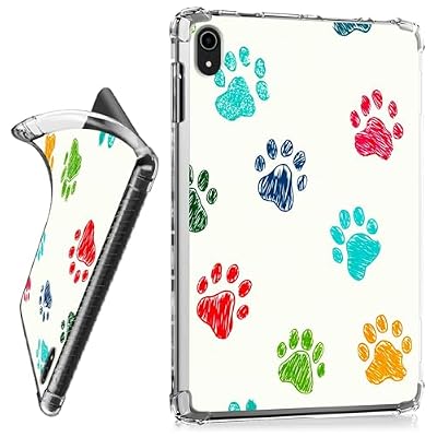 RWUTYTIUL for iPad Air 11" 7th/6th Gen (M3/M2) 2025/2024 Case, for iPad Air 5th/4th Gen 10.9" 2022/2020 Clear Case, Transparent Shockproof Protective Shell Lightweight TPU Cover, Dog Paw Print White