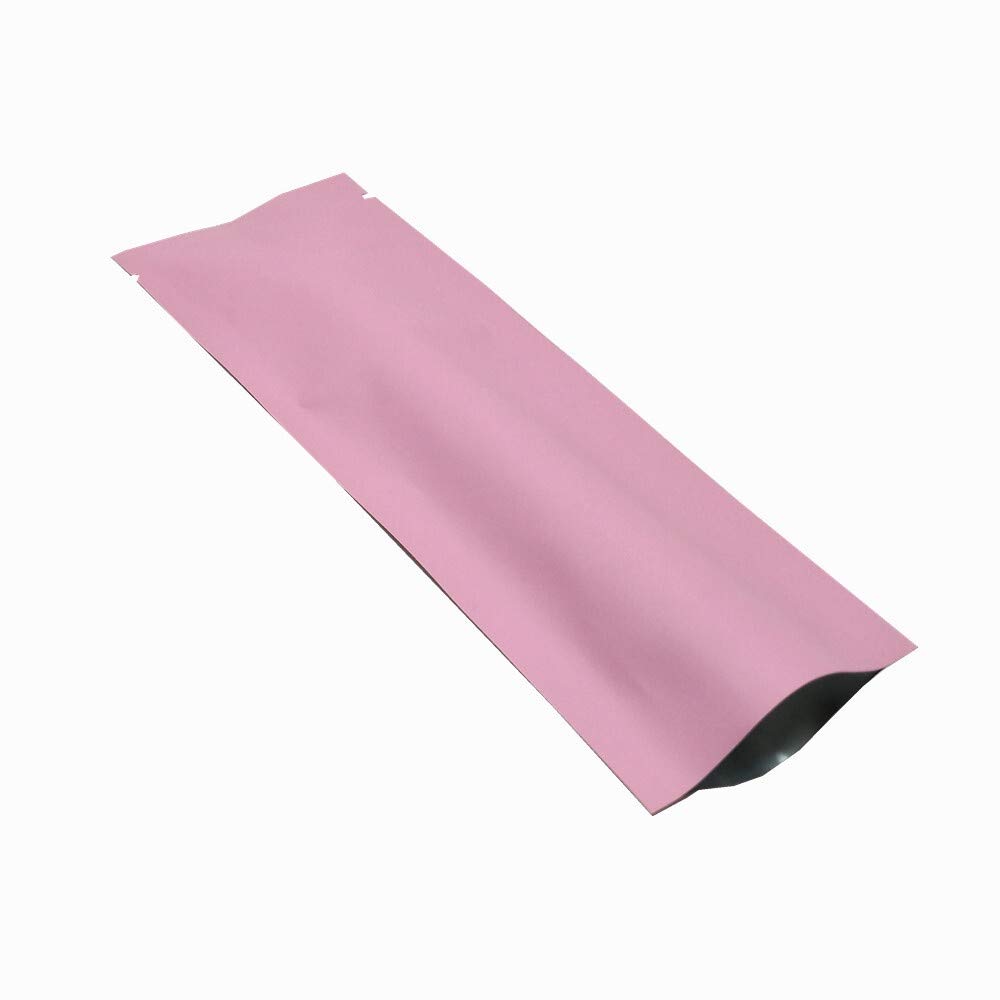 Open Top Vakuum Reines Aluminium Foil Taschen Heat Seal Mylar Folienverpackung Beutel for Küchen Kaffee Gewürzpulver Lagerung 100pcs(Pink,6x17cm)