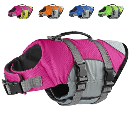 Tinsin ペット ライフジャケット犬用 ジャケット 水泳用フローティングベストイフ 救命胴衣 ペット海遊び 浮き輪 ワンちゃんも安心して泳げます レッド 2