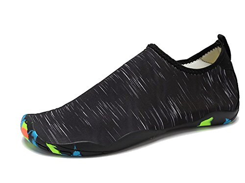 LeKuni Unisexe Plongée Chaussures Respirants Séchage Rapide Semelles Colorées Pour Nager Tous les Sports Plage et D'Eau Pour Femmes Hommes Enfants -Xkh-noir - 44 EU/9.5 UK Cover