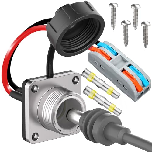 SOZATO Starlink Mini Wall Pass Through Kit for Waterproof & Aluminum, Rv Cable Passthrough Female Socket, DC 5.5 X 2.1 Power Connector Starlink Mini Wall Socket for Rv, Truck, Boat, Battery Box