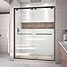 DreamLine Encore 36 in. D x 60 in. W x 78 3/4 in. H Bypass Shower Door in Oil Rubbed Bronze and Center Drain Biscuit Base Kit, DL-7007C-22-06