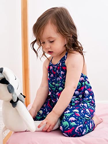 Raisevern Baby Girl Rompers Backless Slouch Jumpsuit Toddler Kid Jumper Cute Dinosaur Harem Summer Beach Pants Halter Holiday Cute Bodysuit 2-3T #TOP2