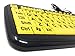 New and Improved: EZSee by DC - Large Print Computer Keyboard USB Wired (Yellow Keys with Black Jumbo Oversized Print Letters) for Visually Impaired Individuals, Low Vision, or Low Light for Seniors