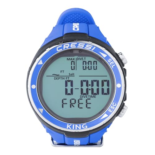 CRESSI King Immersione Orologio Immersione Computer Con Taravana Protezione e Prevenzione dell'Edema Polmonare - Nero - Taglia L
