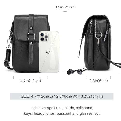 Small Crossbody Bags for Women Leather Phone Purses Shoulder Purse and Handbag with Tassel&Rivet Decoration4