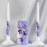 Magik Life Unity candle set for wedding - Wedding décor & Wedding accessories - Candle sets - 6 Inch Pillar and 2 10 Inch Tapers - Best Unity candle
