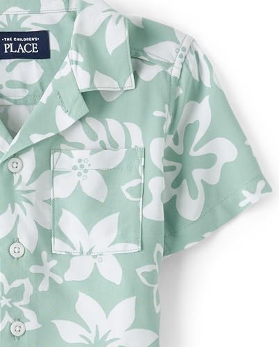 Image of The Children's Place Baby Boys' and Toddler Poplin Short Sleeve Button Down Shirt