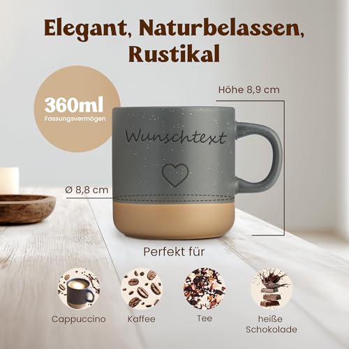LIEBTASTISCH Kaffeebecher mit Lasergravur – Keramik Steingut Kaffeetasse, personalisierte Tasse für Kaffee, Tee – Lieblingsmensch Geschenk… – Ansicht 5