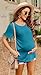 Ekouaer Women Short Sleeve Nursing Shirts Soft Maternity Tops Double Layer Breastfeeding Blouse Round Neck Pregnancy Clothes Teal XXL
