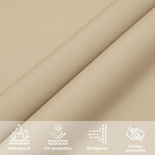 vidaXL Sonnensegel Wasserfest Sonnenschutz Windschutz Sonnendach UV Schutz Garten Terrasse Balkon Oxford-Gewebe Rechteckig 3,5x4,5m Beige
