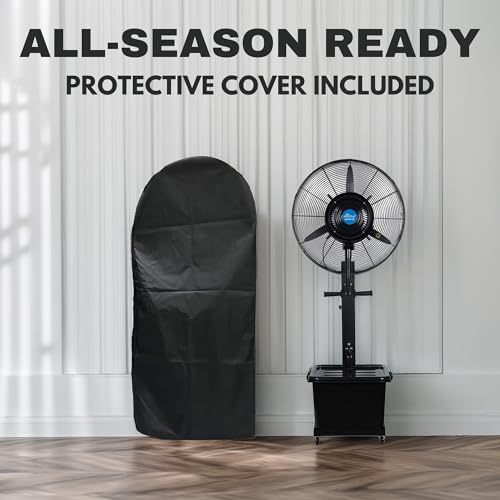 Image of skyblue 26 inch MIST FAN Cooler Water Mist Fan Commercial /Domestic Big Spray 5.75 ft (Cover Included)(Black)