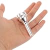 FOMIYES Silver Plated Brass Cornet Mouthpiece for B Flat Cornet Metal Replacement Part Labor-saving Design Suitable for Brass Instruments