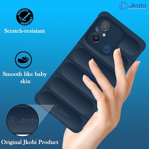 Image of Jkobi Back Cover Case for Xiaomi Redmi 12C (Matte Liquid Silicone | Micro-Fiber Cloth Inside | Camera Protection | Shockproof | Blue)