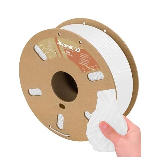 DURAMIC 3D TPU Filament 1.75mm, Soft TPU 3D Printing Filament 95A, 1kg Spool, +/- 0.05mm Accuracy, White 1 Pack