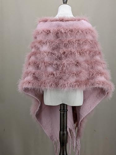 LVCOMEFF Women Natural Turkey Feather Shawl Wrap for Party Casual Winter Luxurious Feather Furry Stoles4