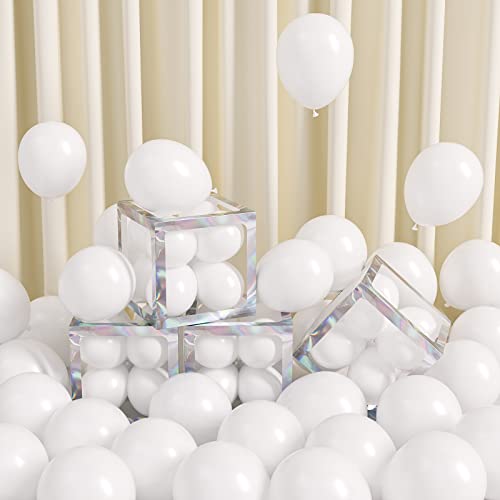 FOTIOMRG 120pcs 5 inch White Balloons Small White Latex Party Balloons Helium Quality for Birthday Graduation Baby Shower Wedding Bridal Bachelorette Party Decorations