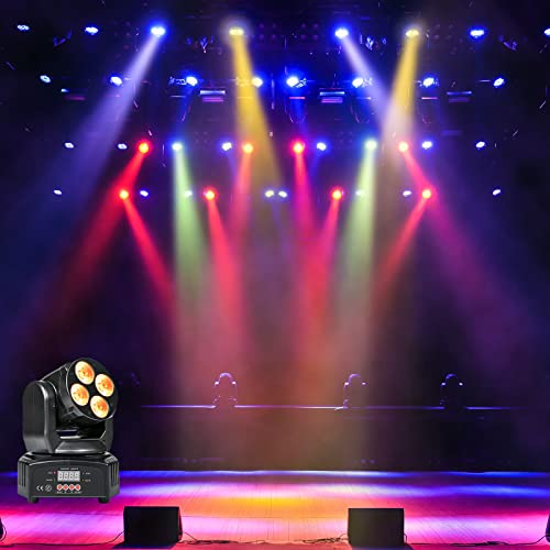 LED beweglichen Kopf Professional DMX512 RGBWA/UV 50W 16/18CH Professional Mini Moving Head Beleuchtung Bühnenlicht 6 in 1 Strobe Effekt für DJ Disco Party Restaurant Club Hochzeit Home Party...