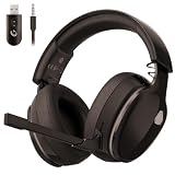 Gtheos 2.4GHz Wireless Gaming Headphones for PS5, PS4 Fortnite & Call of Duty/FPS Gamers, PC, Switch, Bluetooth 5.3 Gaming Headset with Noise Canceling Mic, Stereo Sound, 40+Hr Battery - Grayish Black