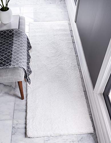 Unique Loom Solo Collection Area Rug - Calabasas (2' 2" x 6' 7" Runner, Snow White)