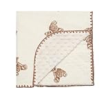Baby Blanket Double Layer Cotton 40 x 40 Soft Receiving Blanket with Pattern Machine Washable Brown Bear