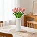 Ceramic Vase for Flowers,White Ribbed Ceramic Vase for Home Decor, Nordic Minimalist Vase for Pampas Grass, Flower Vases for Kitchen, Living Room, Bedroom, Office, Shelf Table Centerpiece