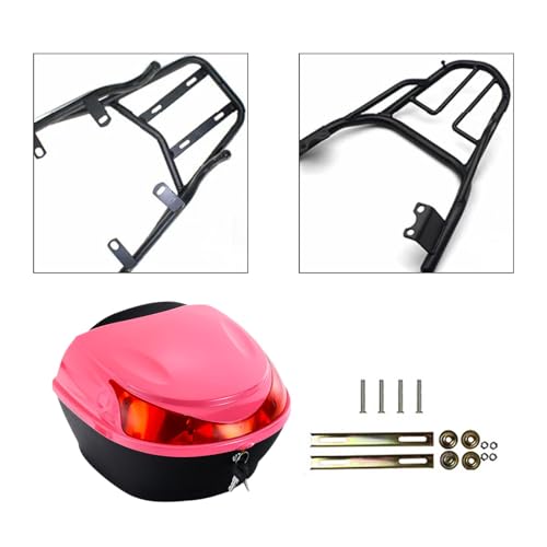 Fancyes Caixa de armazenamento traseira para motocicleta, porta-malas traseiro para motocicleta, gra