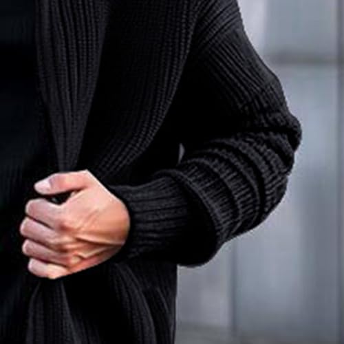 Men Notch Collar Long Sweater Cardigan Shawl Collar Open Front Cardigan Shawl Collar Open Front Knit Sweater4