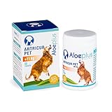 ALOEPLUS Artricur Pet Complément Alimentaire pour Les Articulations des Chiens de 11+ Kg   100% Naturel avec Aloe Arborescens Bio, Spiruline, Boswellia et Griffe du Diable, 60 Capsules