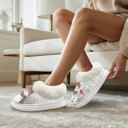 Womens Fuzzy House Slippers Warm Bedroom Shoes Lining Comfy Non Slip Slippers for ladies Indoor Outdoor4