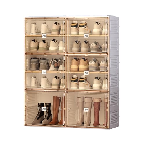 ANTBOX Portable Shoe Rack Organizer for Closet Entryway, Stackable Sneaker