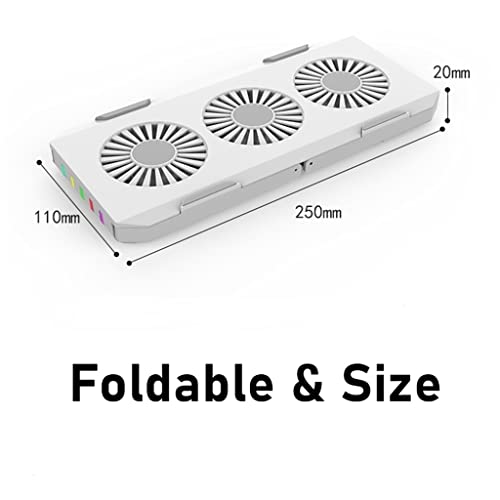 Base para portátil con 5 ventiladores RGB plegable miniatura 3