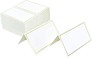 Place Cards Pack of 120 - Small Tent Cards with Gold Foil Border - Perfect for Weddings, Banquets, Events,Table Cards,Name Cards