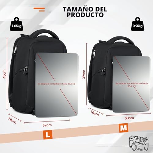 Mochila camara fotos compatible con Canon Nikon Sony y portátil de 15.6 pulgadas 3