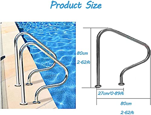 Barandilla de piscina con escalera y cubierta azul 2 pcs miniatura 3