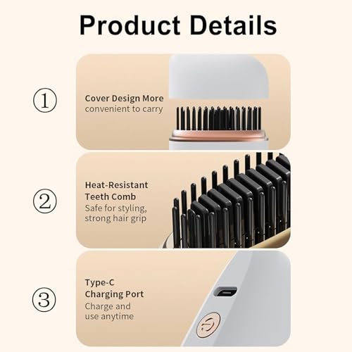 Mini plancha de cabello inalámbrica portátil para viaje miniatura 4