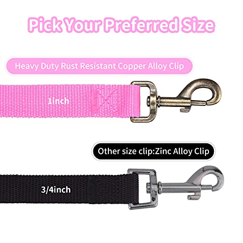 Image of HIKISS Long Dog Leash Obedience Recall Training Agility Lead with Thickening Material for Large Dog - 15ft 20ft 30ft 50ft 100ft Training Leash(Pink 50ft)
