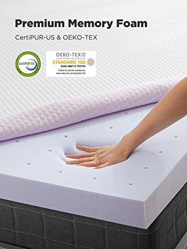 Image of PERLECARE Queen Mattress Topper, 4 Inch Gel Memory Foam Mattress Topper for Pressure Relief, Premium Soft Cooling Sleep, Non-Slip Design with Removable & Washable Cover, Oeko-Tex Certified