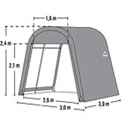 ShelterLogic Folien Zeltgarage Gerätehaus 9m² grau 300x300x240 cm – Bild 6