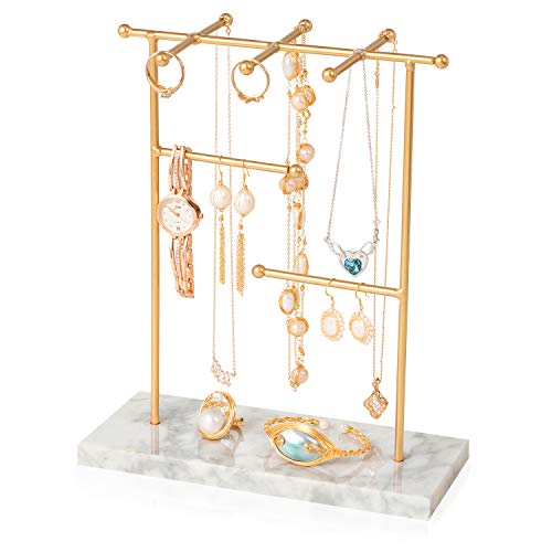Preisvergleich Produktbild Schmuckständer Schmuckhalter Schmuck-Organizer, Schmuckbaum mit Marmor Schmuckablage Schmuckaufbewahrung Display für Ketten, Ohrringe,Ringe,Halskette, Uhren und Armbänder