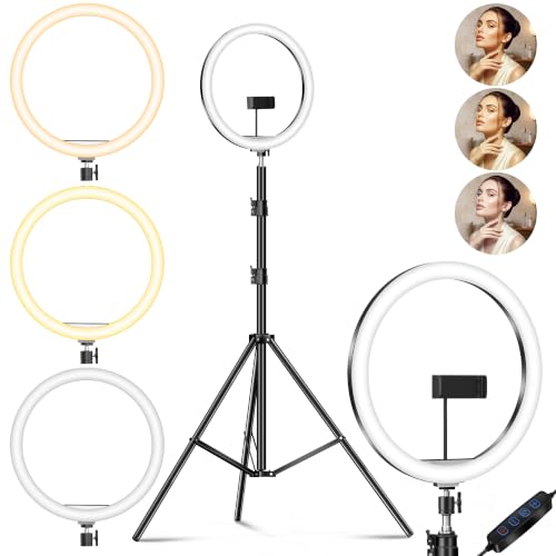 Image of Sounce 14 Inch LED Ring Light with 5 Feet Stand & Smartphone Mount | USB Powered | Colour Switch & Brightness Control | Dual Temperature Modes | for Vlogging, Photo & Video Shoots & Makeup
