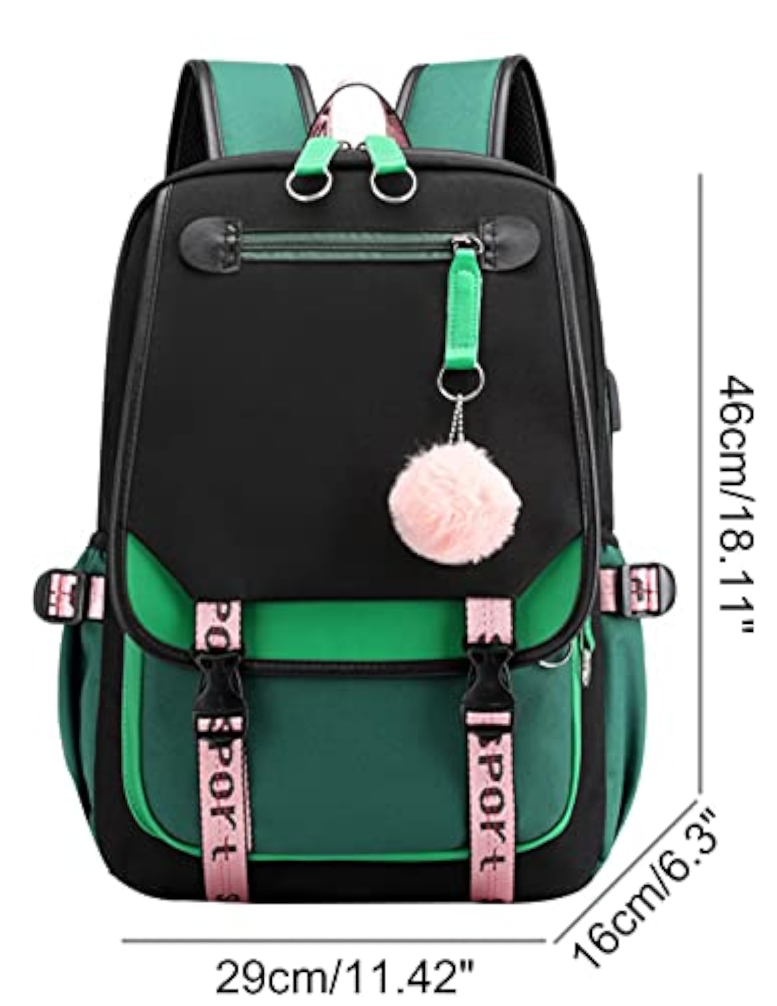 Teenage Girls' USB Charging Backpack for School
