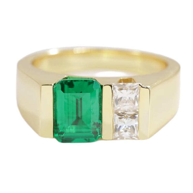 Bague émeraude naturelle argent 925 et diamants pour vos grandes soirées