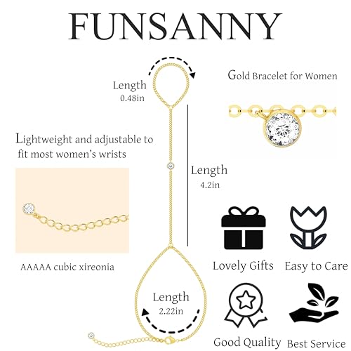 Bracelet for Women - Dainty Stack Bracelets Trendy Adjustable 14K Gold Plated Thin Paperclip Bead Box Satellite Figaro Cuban Link Chain Bracelet Set for Women Waterproof Jewelry Gift