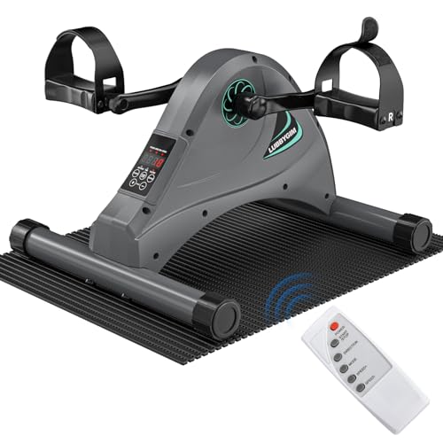 LUBBYGIM Mini Exercise Bike, Under Desk Bike Pedal Exerciser for Seniors & Physical Therapy, Electric Motorized Foot Pedal Machine for Arm and Leg Fitness, 6 Speed Levels by LUBBYGIM - Used condition - US$43.21