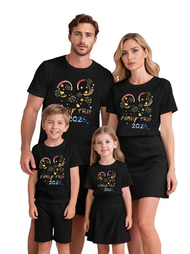 Magical Family Shirts Matching 2026 Vacation Family Matching Outfits Cute Summer Trip Clothes Black