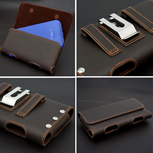 Gcepls GCEPLS001 Cowhide Leather Phone Holster For Samsung Galaxy S23 Ultra,Iphone 15 14 Pro Max,Universal X-Large Cell Phone Holster thumb #4